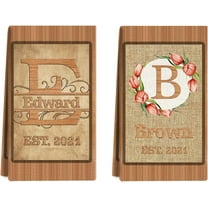 Custom Kitchen Towel, Vintage Tulip Personalized Dish Towels Tea Towel | Family Name Hand Towel | Kitchen Decor | Housewarming Gift Monogram Dishcloth Wedding Gift (Floral 2)