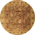 thumbnail image 1 of Ahgly Company Indoor Round Oriental Brown Traditional Area Rugs, 7' Round, 1 of 4