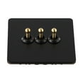 thumbnail image 3 of 86 Type Stainless steel panel Wall Toggle Light Switch Brass rod 1Way 2Way 3 Gang, 3 of 10