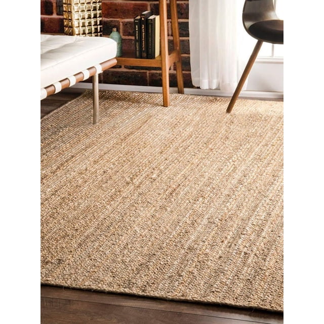 Aizza Trends Hand Made Hand Braided Natural Jute Floor Area Rug / Floor Carpet Rug / Natural Jute Rug