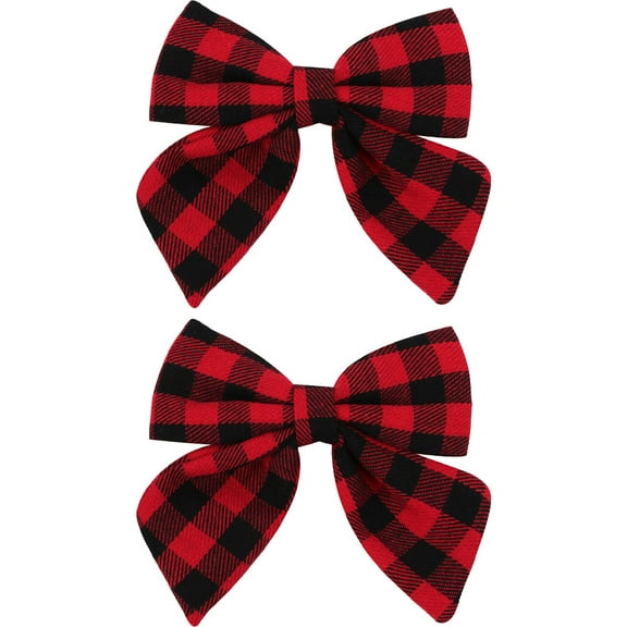 ENTASSER Christmas Hair Bow Clips for Girls Plaid Barrettes Accessories with Alligator Hairpins Giftsred