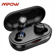 Mpow M5 Bluetooth Wireless Earbuds, aptX Bass Stereo Sound Up to 42H Playtime/CVC 8.0/IPX7/2 Modes, TWS Earphones with Mic