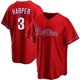 thumbnail image 1 of Nueva Camiseta De Béisbol Cardigan Phillies Baseball #3 Harper Summer Sportswear Red-S(36), 1 of 2