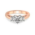 thumbnail image 4 of IGI Certified 1 Carat Heart Shape Lab Grown Diamond Engagement Ring | 14K Rose Gold |Denise Three stone Side Emerald Lab Diamond Ring | FG-VS1-VS2 Quality Friendly Diamonds, 4 of 6