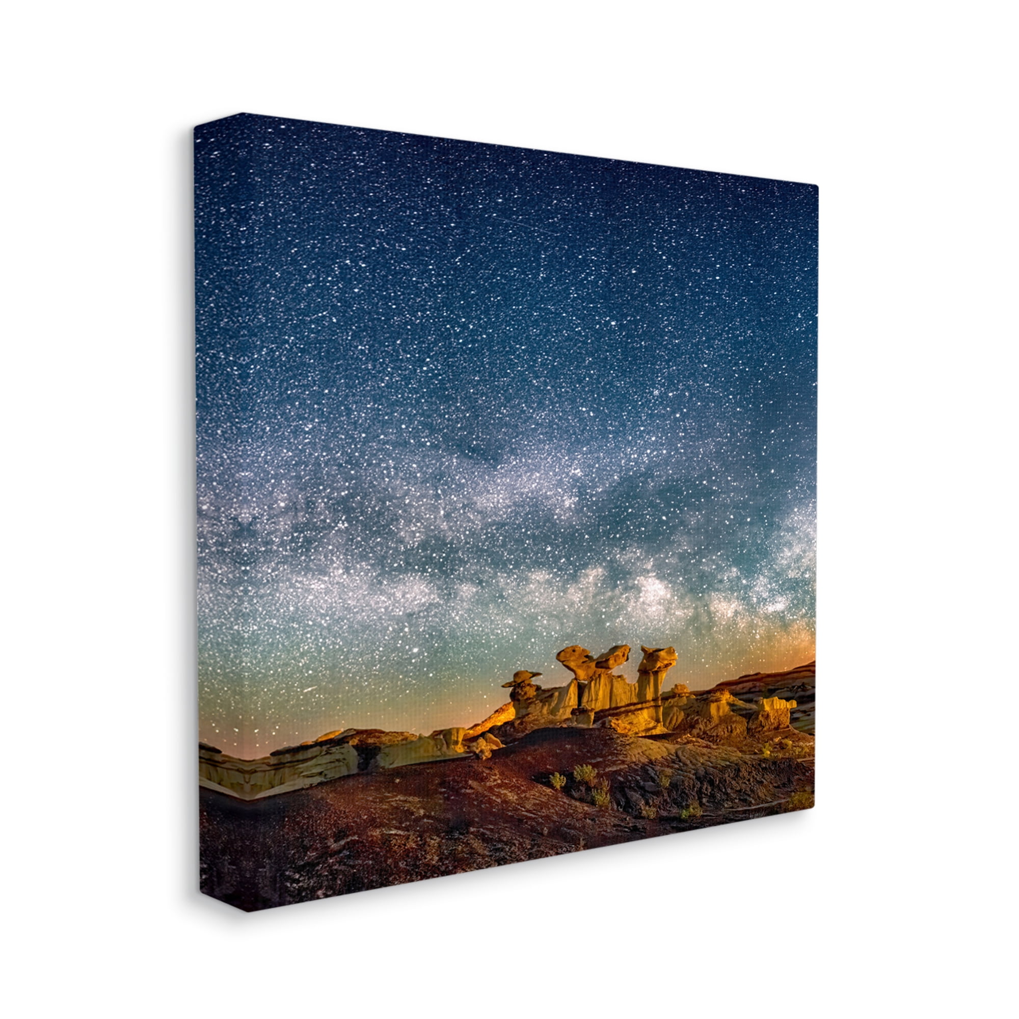Stupell Industries Stars Over Desert Canyon Nature Photography Gallery Wrapped Canvas Print Wall Art, 36 x 36