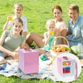 thumbnail image 1 of Binmer 2in1 Mini Fridge 4L Small Mini Bar With Cool And Heat Function Portable 110V AC Portable Small Fridge For Car Cosmetics Drinks Fruit, 1 of 9