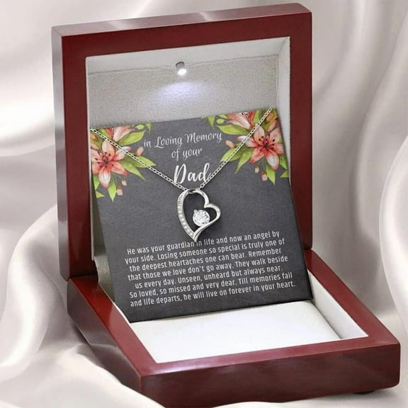 Loss of Father Gift, Dad Memorial Gift Dad Condolence Gift, Grief Gift, Father Remembrance Necklace, Sorry For Your Loss, Bereavement Giftr, Anniversary Gift, Necklace With Message Card & Box