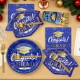 thumbnail image 4 of 125PCS Graduation Paper Plates and Napkins, 2026 Graduation Party Supplies Blue & Gold Disposable Dinnerware Set, Graduation Party Decorations for College & High School (Serves 25 Guests), 4 of 10