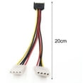 thumbnail image 5 of Soumake 20cm Power Extension Cable SATA 15pin Male to Molex IDE Dual Big 4pin Female Cable Adapter for HDD Hard Drive, 5 of 8