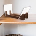 thumbnail image 3 of Modern Record Holder with Acrylic Ends Display Stacks Up To 10 Record brown, 3 of 6