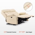 thumbnail image 4 of MCombo Electric Power Loveseat Recliner w/ Massage for Living Room Cream White Faux Leather 6075, 4 of 5