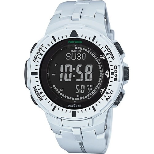 Casio Men's Solar Powered Triple Sensor White Pro Trek Watch Casio Men's Solar Powered Triple Sensor White Pro Trek Watch