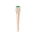 thumbnail image 3 of Angara Natural 0.24 Ct. Emerald with Diamond Vintage Inspired Ring in 14K Rose Gold for Women (Ring Size: 3), 3 of 10
