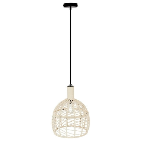 

River of Goods Henriette Black and White Pendant Light with Adjustable Hanging Cord - 12.75 x 12.75 x 24.5/83.5