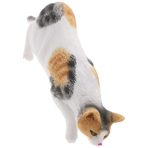 EXHUMKY Cartoon Cat Desktop Home Decor Realistic Kitten Decoration PVC Multi 1Set