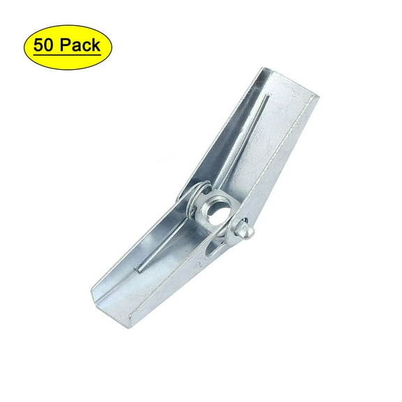 Unique Bargains M4 Dia Female Thread Spring Loaded Hollow Wall Toggle Wing Nut 50Pcs