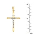 thumbnail image 5 of Genuine 14K Two-Tone Gold Hollow Tube Crucifix Pendant – 1.57" Religious Cross for Men or Women, Christian Jewelry Gift, 5 of 8