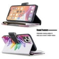 thumbnail image 3 of Dteck For Apple iPhone 11 Pro Max 6.5 inch Magnetic Patterned Leather Wallet Zipper Card Holder Stand Strap Case Cover,Half Flower, 3 of 5