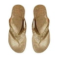 thumbnail image 2 of AUDeals Women's Rhinestone Flip Flops, Sparkly Beach Slides with Lightweight Comfort for Summer Vacation Wear (Gold, 9), 2 of 4