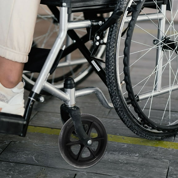 LEORX 2Pcs Black Wheelchair Wheels Replacement with Metal Ball Bearings Durable and Smooth