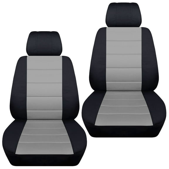 Designcovers Fits 2012-2018 Dodge Ram Cotton Truck Seat Covers:Black and Silver