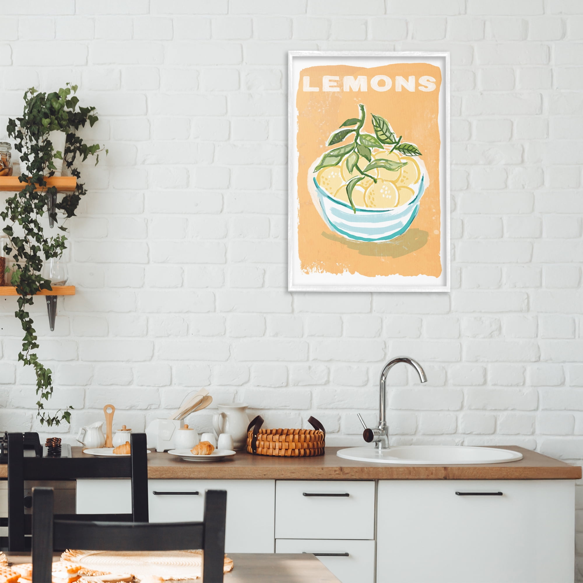 Stupell Industries Lemon Twist Motif White Framed Giclee Art, design by Chad Barrett