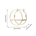 thumbnail image 3 of Wall Round Floating Shelves, Gold Metal Moon Shaped Display Shelf Decorative Organizer Storage Display Rack For Living Rooms Bedrooms Kitchens Office 7.9"X7.9"X4.1", 3 of 7