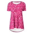 thumbnail image 5 of CEHVOM Blouse d'Été pour Femmes Col Rond Ample Manches Courtes Imprimé Décontracté Liquidation, 5 of 5