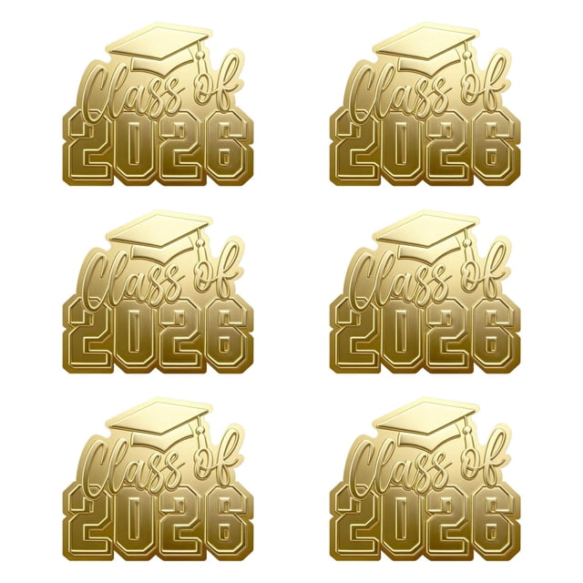 Amzcrzy Decorative Craft Graduation Commemorative Stickers Transparent Gold Foil Waterproof Stickers Envelopes Sealing Gift Labels and Decorations Stickers Teacher Supplies Sticker Paper