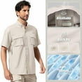 thumbnail image 3 of liyiyiyia Men's Button Short Sleeve Shirts for Fishing Hiking Outdoor Workwear Outdoor Quick Dry Sun Protection Button Work Shirt Casual Tops, 3 of 7