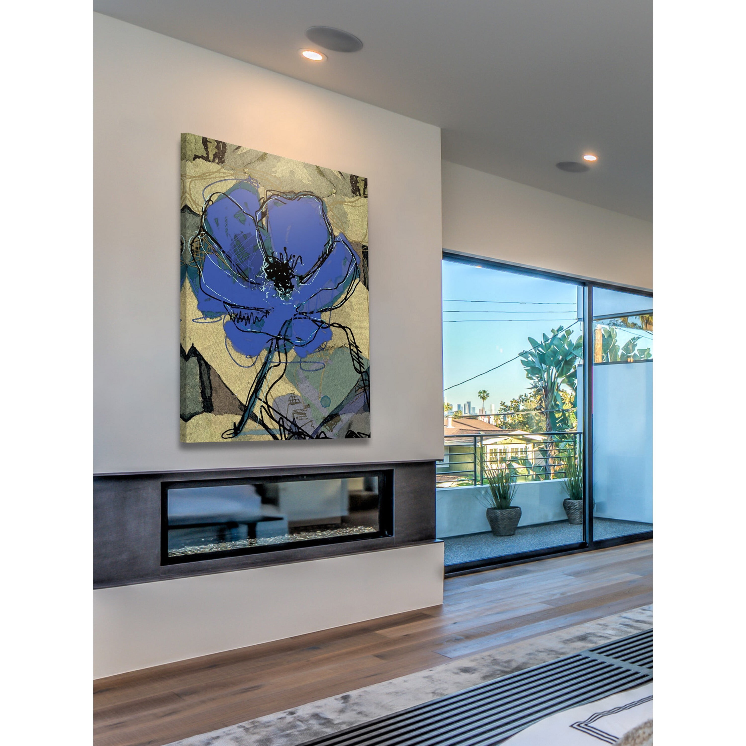 Sketch Ultramarine Painting Print on Wrapped Canvas
