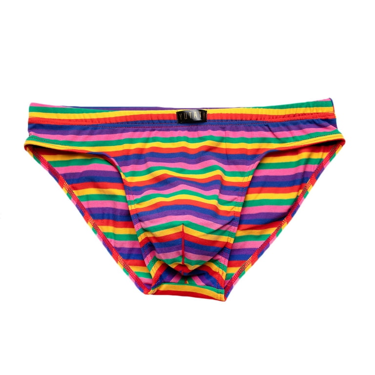 QIPOPIQ Mens Underwear Color Stripe Briefs Personalized Underwear