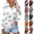 Rlmidhb Spring Fall Blue Quarter Zip Pullover for Women Long 2025 Color