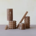 thumbnail image 3 of Creative Co-Op Creative Co-Op Unscented Face Pillar Candle, Cappuccino, 3 of 5