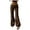 Brown, variant on Cargo for Women Fashion Low Waist Long Wide Leg Flared Pants Elastic Waist Loose Fit Buckle with Pocket Trousers Black,M