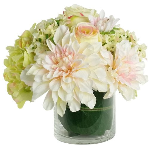 Rg Style Artificial Silk Mixed Floral Arrangements In Decorative Vase Walmart Com Walmart Com