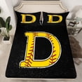 thumbnail image 2 of Feelyou Initial D Letter Full Size Sheets for Kid, Cartoon Monogrammed Bed Sheets, Baseball Sports Lover Sheet Sets, Super Cozy Room Decor, 4 Pieces, 2 of 7
