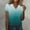 Mint Green, variant on Luowei Women's Summer Stylish V-Neck Tee - Ombre Gradient Thin Fit Short Sleeve Top, Blue, L