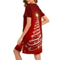 thumbnail image 6 of Wowcloth Woman's Christmas Home Dress, Relaxed Fit with Short Sleeves, Comfortable Holiday Sleepwear for Cozy Nights and Festive Seasons, 6 of 8
