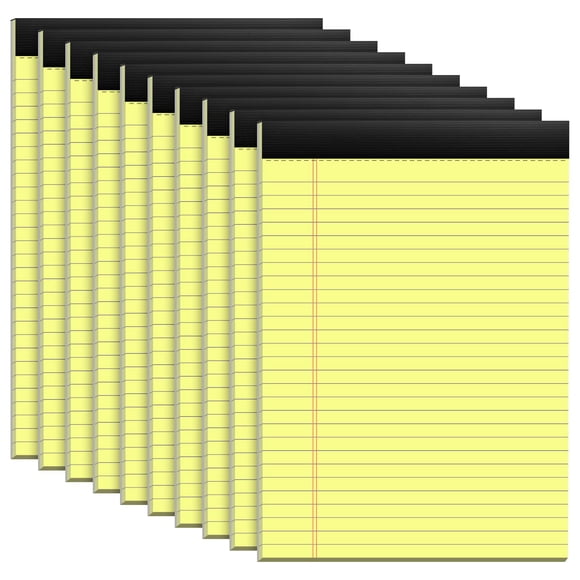 Bloc de notas PINJINGPRO, blocs legales, paquete de 10, 8.5 x 28 cm, amarillo