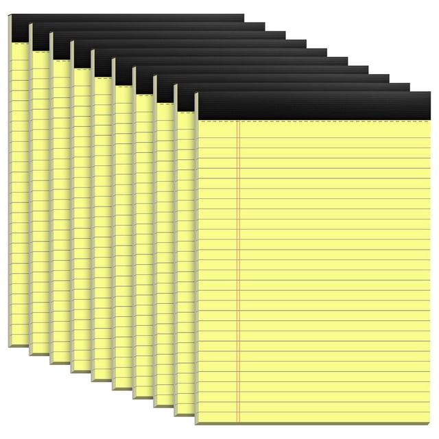 Bloc de notas PINJINGPRO, blocs legales, paquete de 10, 8.5 x 28 cm, amarillo