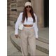 thumbnail image 5 of HH TRAF Pantalones largos de empalme de moda para mujer, pantalones holgados con cordones y cintura alta, elegantes y sólidos, pantalones casuales de verano para mujer, pantalones de pierna ancha, 5 of 5