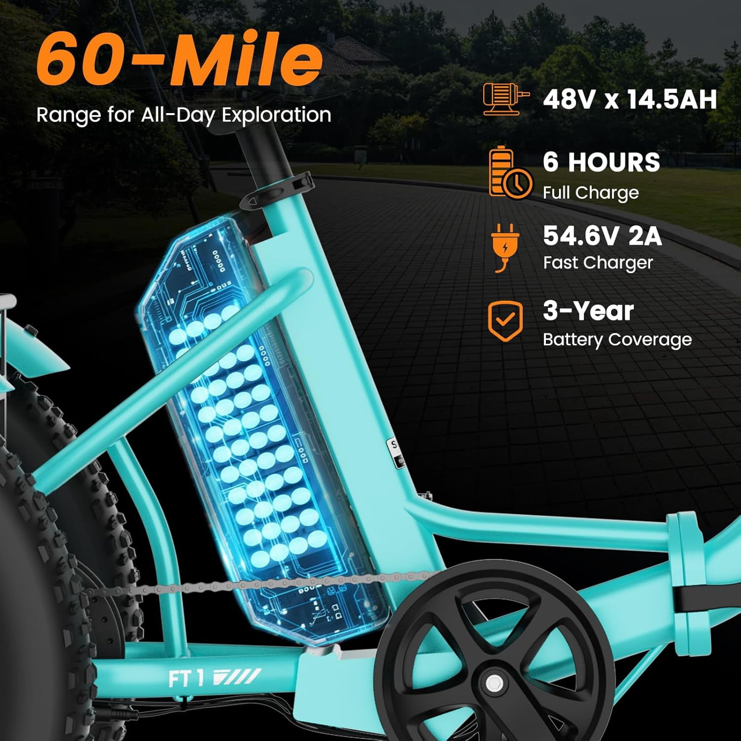 Lilypelle Peak 1100w Folding Electric Tricycle for Adults, 7 Speed 20" x 4.0 " Fat Tire 3 Wheel Aluminum Electric Bike W/ Differential & Suspension Fork, 48V 14.5Ah Battery, Up to 60Miles, 16Mph