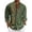 Green, variant on Men's Linen Ethnic Print Long-Sleeve Shirt, Classic Stand-Collar Style for Gifting & Business-Casual/Daily Streetwear(Green,L)