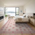 thumbnail image 3 of ODIKA Pink Lattice Trailing Ribbon Vines Vintage Clusters Shack for Great Room, Indoor Open Concept, Large Living Low Profile Flatwoven, 3 of 7