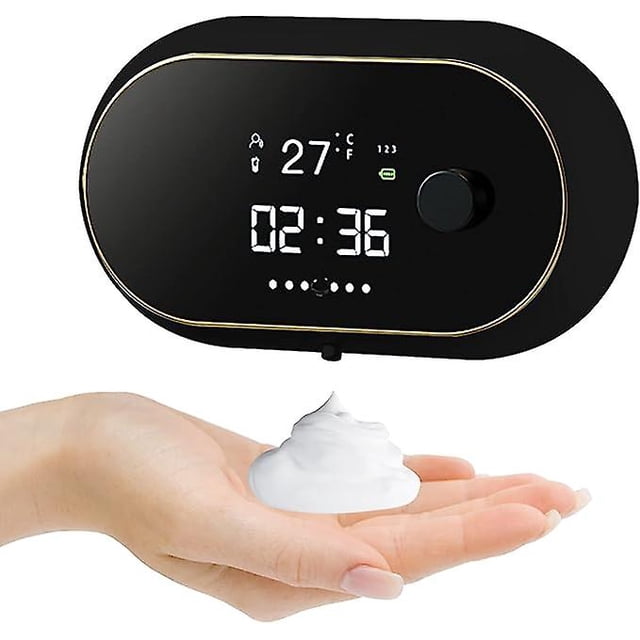 500ml Automatic Soap Dispenser with Sensor, 3 Tier Adjustable Rechargeable Electric Soap Dispenser, Foam Soap Dispenser for Kitchen and Bathroom (Blac