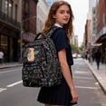 thumbnail image 6 of Pzuqiu Cute Capybara Math Print 17 Inch School Backpack Large Capacity Breathable Bookbag with Side Pockets Soft Casual Daypack for Teens Students Travel Use 8-14 Years, 6 of 7