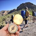 thumbnail image 3 of Portable Brass Outdoor Compass, Classic Waterproof Pocket Compass, Flip-top Walking Compass, 3 of 4