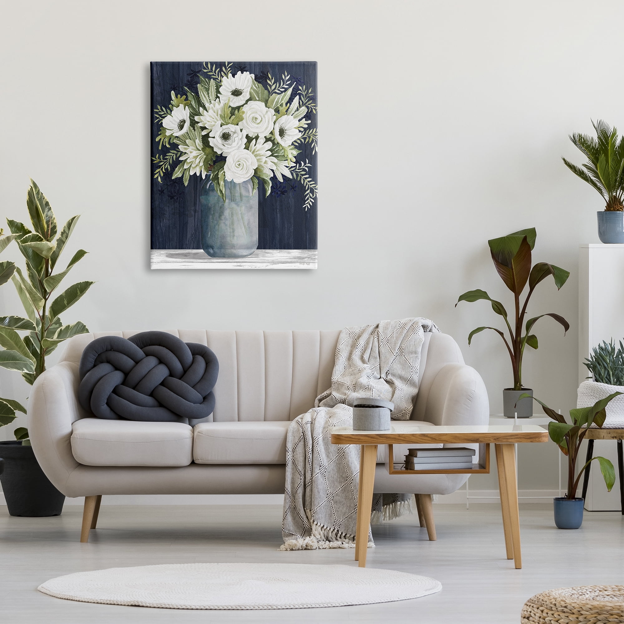 Stupell Industries White Country Blooms Botanical & Floral Painting Gallery Wrapped Canvas Print Wall Art, 30 x 40