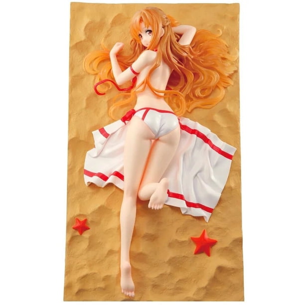 Figura de acción de PVC de Kirito Asuna Niitengo, traje de baño, modelo de figura bonita, Sword Art Online, 4 unids/set, Q Gong Bohan LED